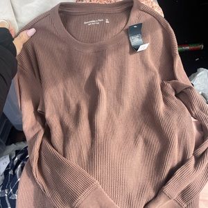 Abercrombie & Fitch Waffle Knit Crewneck Long Sleeve